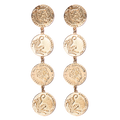 Long Gold-Plated Moneda Earring