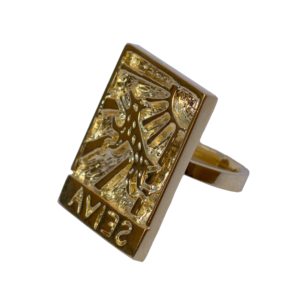 Xilogravura Gold-Plated Ring