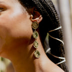 Long Gold-Plated Moneda Earring