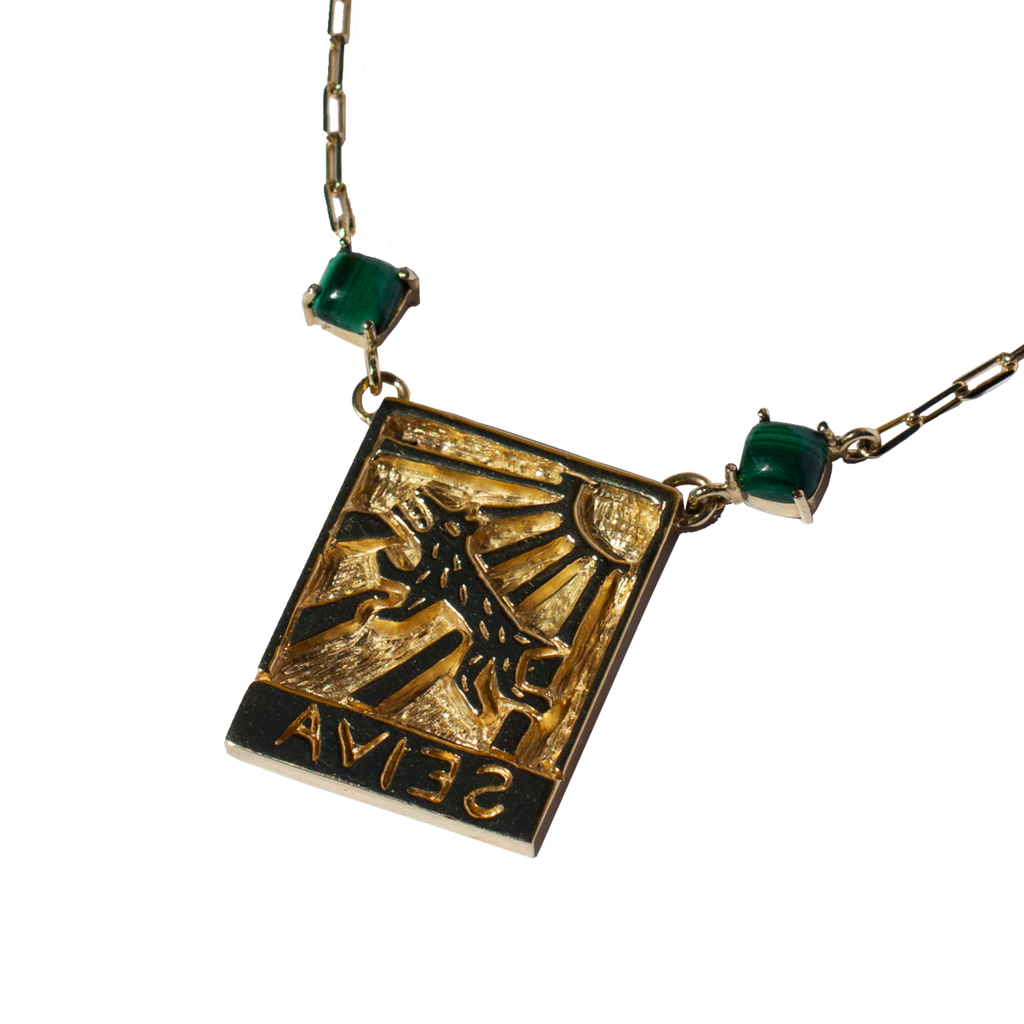 Xilogravura Gold-Plated Necklace